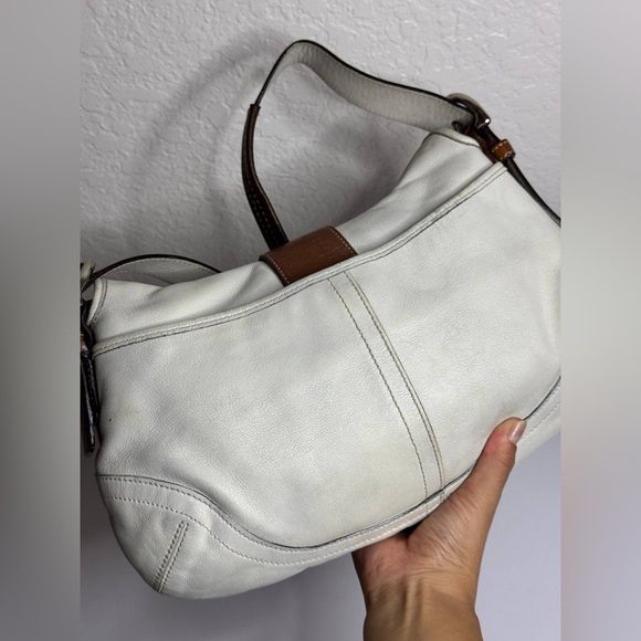 Coach Y2K SoHo White/Brown Leather Shoulder Bag - Picture 7 of 12